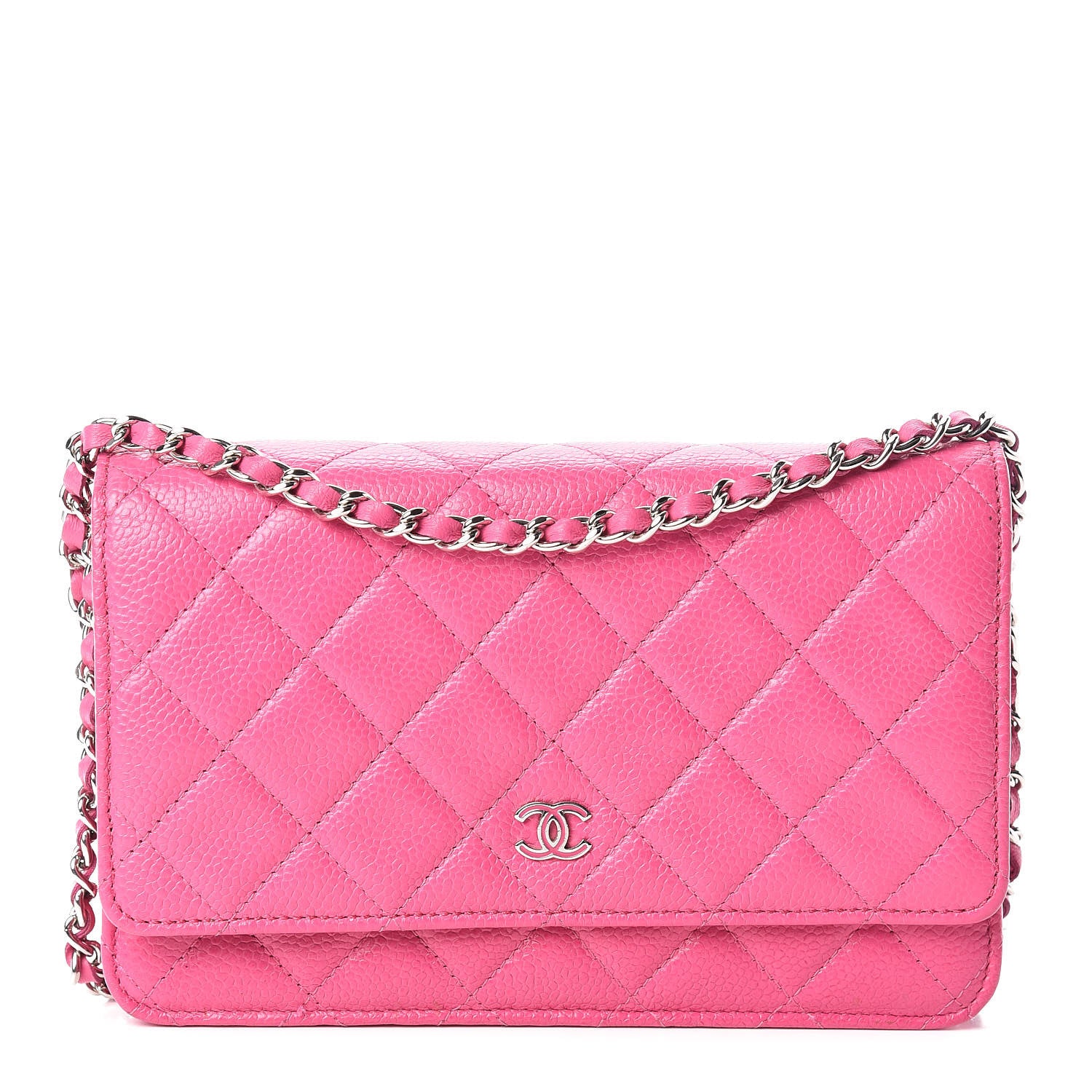 Chanel Caviar Quilted Wallet on Chain WOC Pink 1 of 13