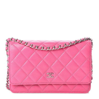 Chanel Caviar Quilted Wallet on Chain WOC Pink 1 of 13