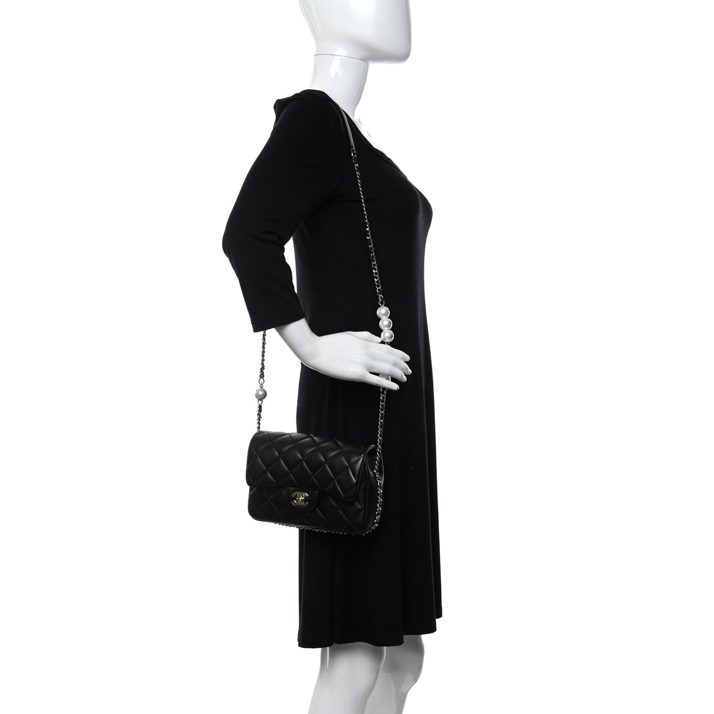 Lambskin Quilted Small My Precious Flap Black