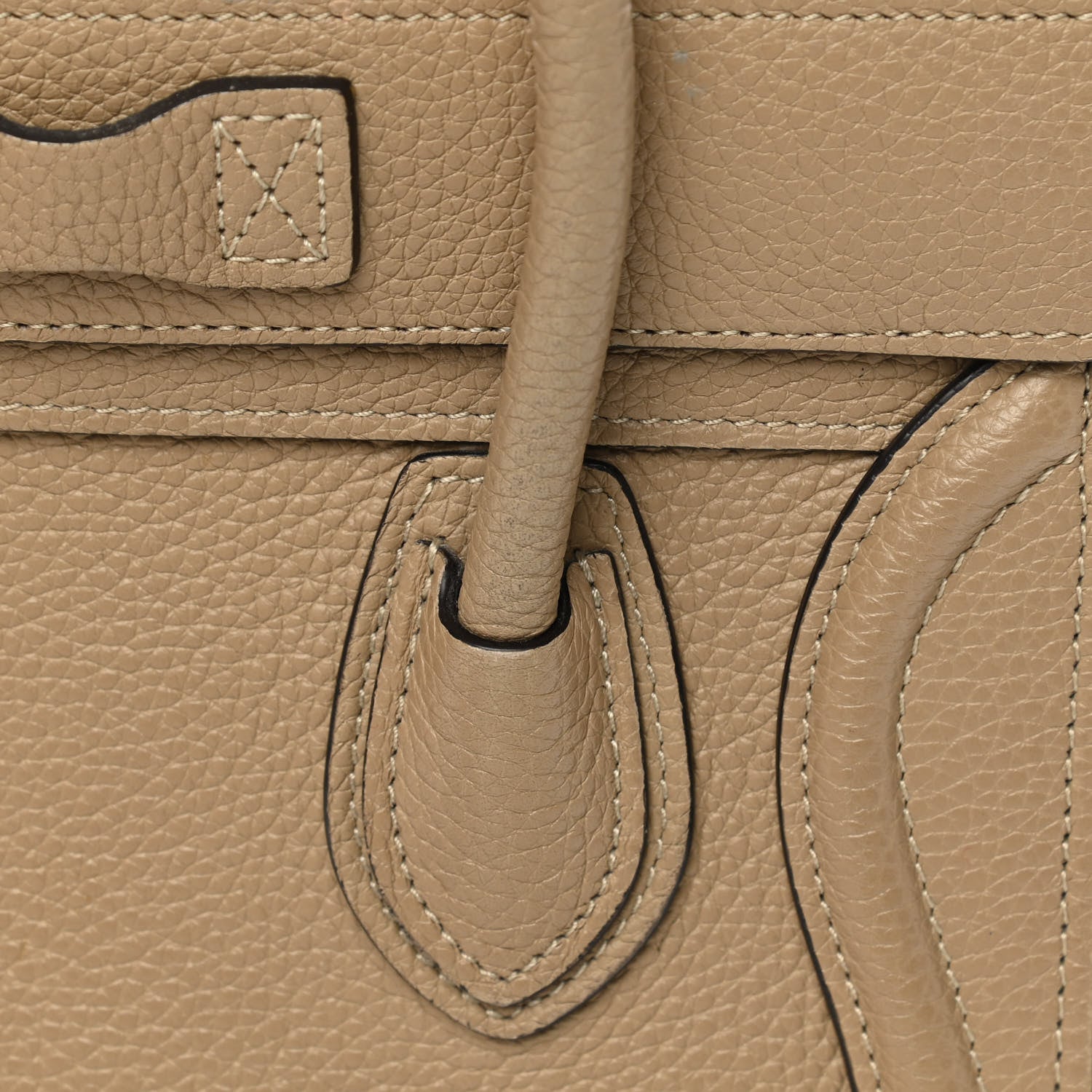 Celine Drummed Calfskin Nano Luggage Dune 16 of 16