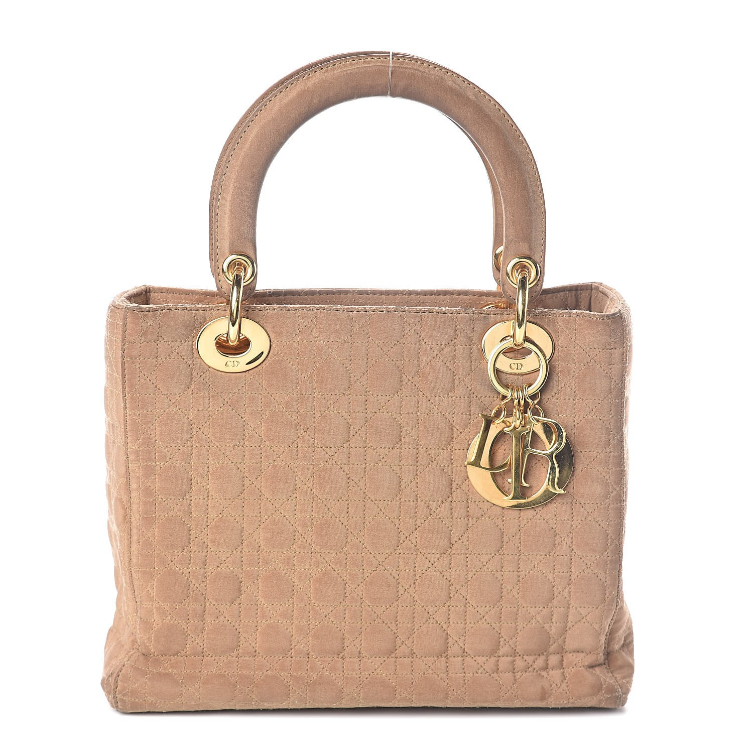Christian Dior Nylon Cannage Medium Lady Dior Beige 1 of 13