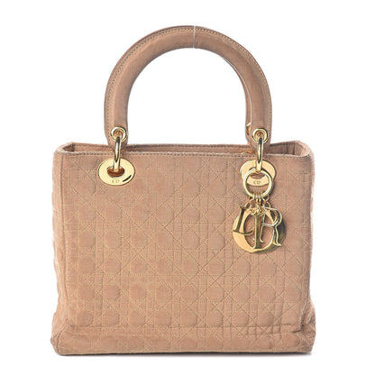 Christian Dior Nylon Cannage Medium Lady Dior Beige 1 of 13