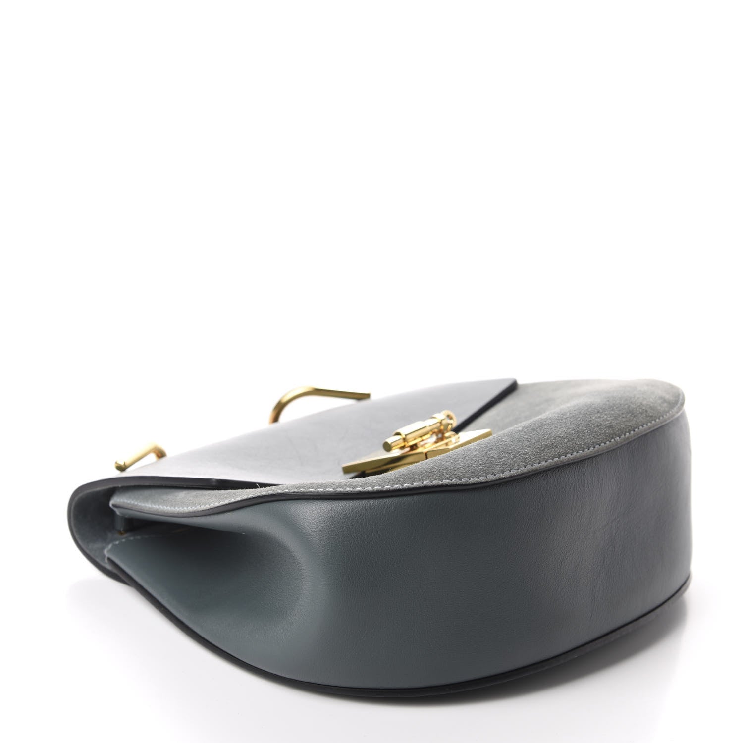 Chloe Suede Smooth Calfskin Drew Shoulder Bag Cloudy Blue 4 of 9