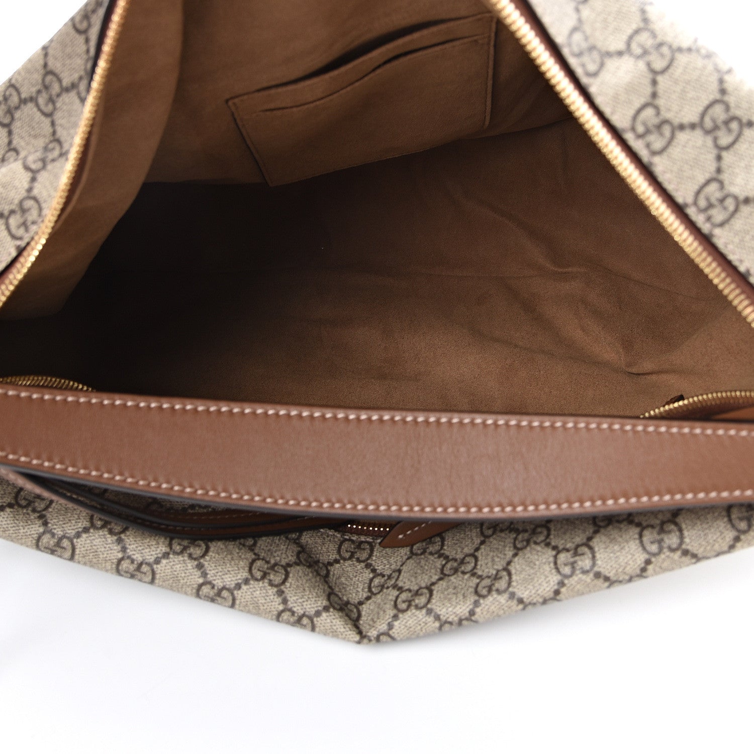 Gucci GG Supreme Monogram Large Linea A Hobo Light Brown 4 of 11