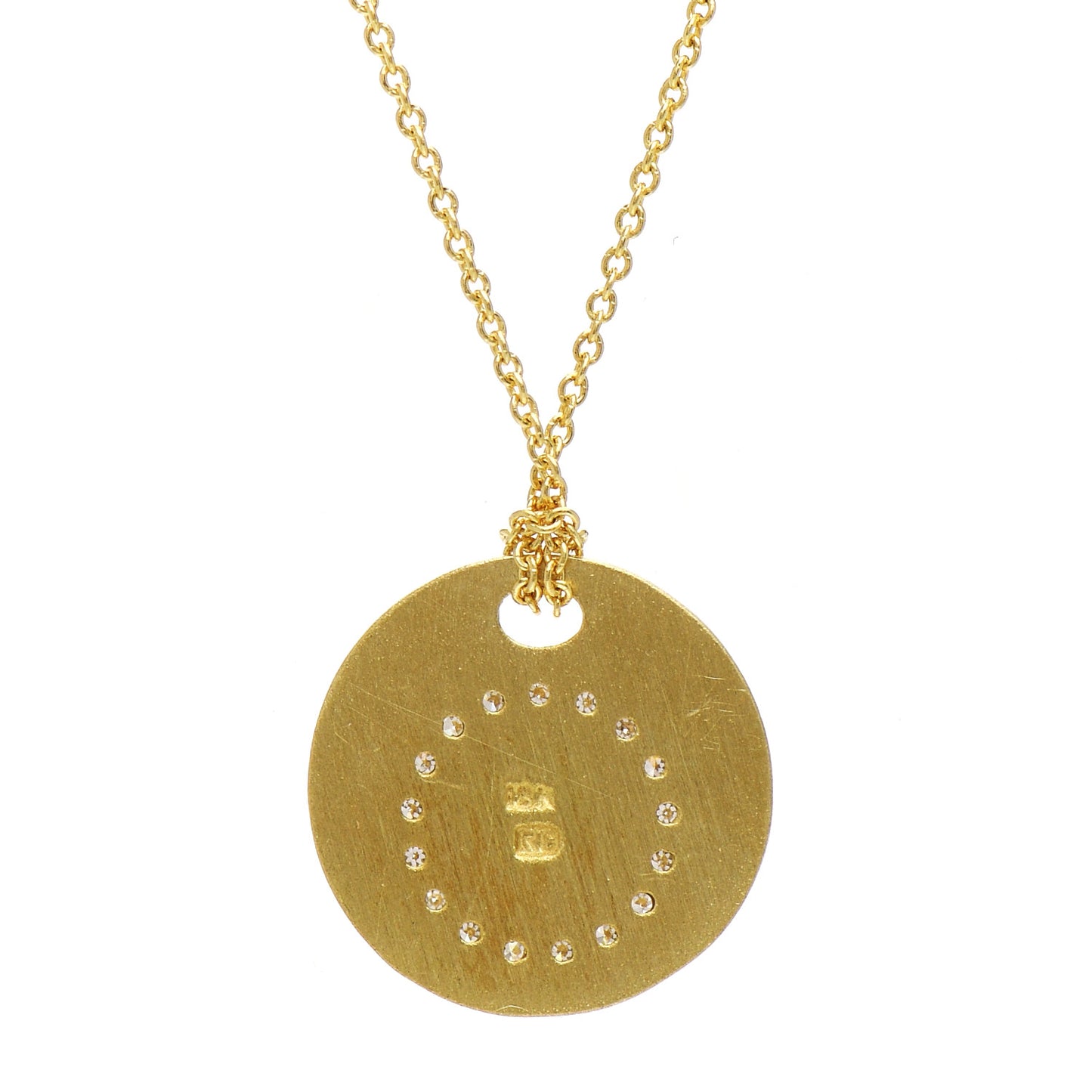 18K Yellow Gold Diamond Tiny Treasures Initial O Pendant Necklace