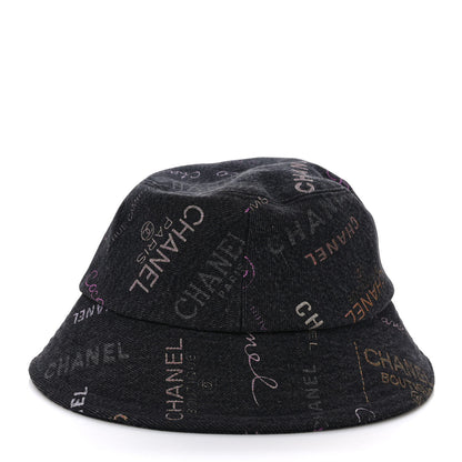 Chanel Denim Mood Cloche Bucket Hat M Black 6 of 8