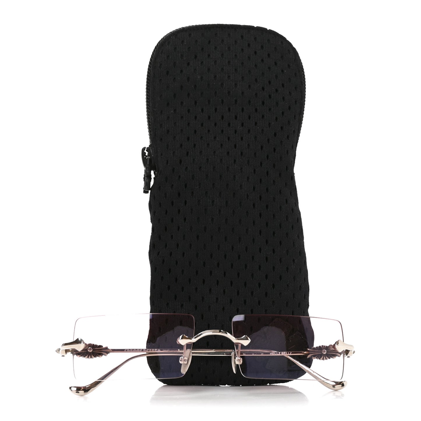 Metal Hellz Bellz Rimless Sunglasses Silver Pink