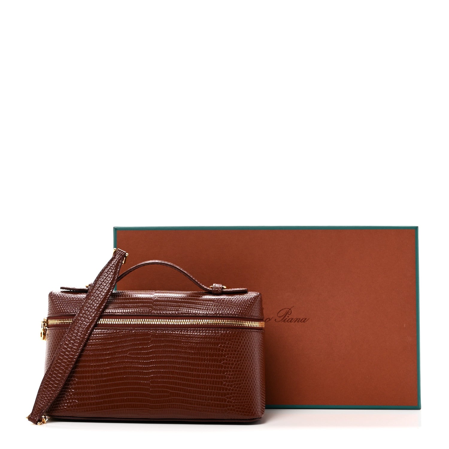 Loro Piana Lizard L19 Extra Pocket Pouch Smoked Caramel 9 of 9