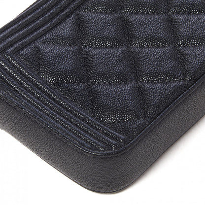 Chanel Caviar Quilted Small Boy Clutch With Chain Black 6 of 11