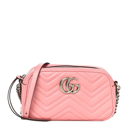Gucci Calfskin Matelasse Small GG Marmont Chain Shoulder Bag Wild Rose 1 of 15
