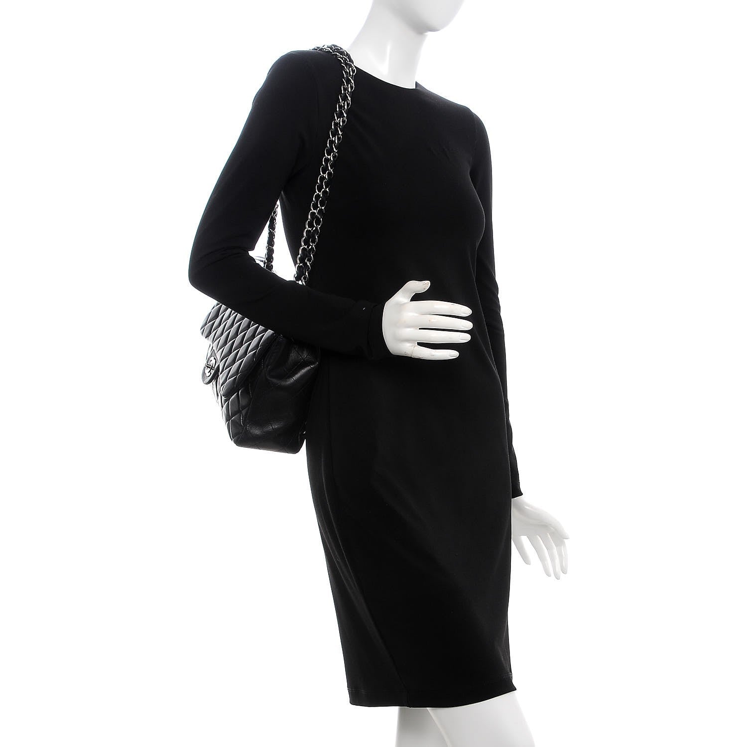 Chanel Lambskin Quilted Jumbo Single Flap Black 3 of 11