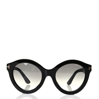 Tom Ford Acetate Chiara Round Sunglasses TF359 Black 2 of 5
