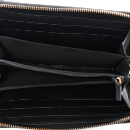 Gucci Calfskin Matelasse GucciGhost GG Marmont Zip Around Wallet Black New Acquamarine 9 of 13