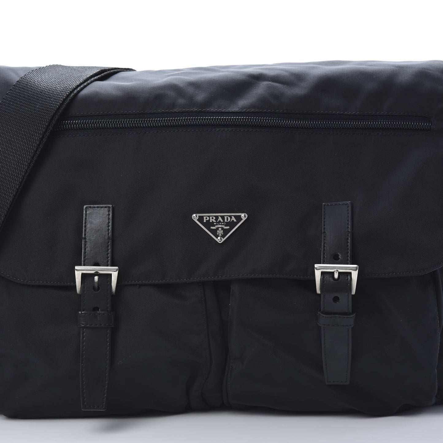 Nylon Vela Sport Messenger Bag Black
