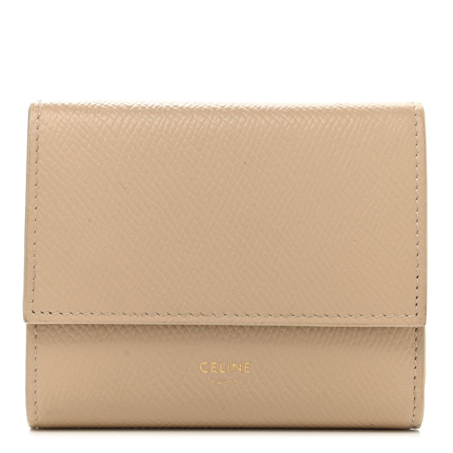 Celine Grained Calfskin Small Multifunction Folded Wallet Light Taupe 1 of 8