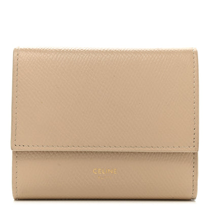 Celine Grained Calfskin Small Multifunction Folded Wallet Light Taupe 1 of 8