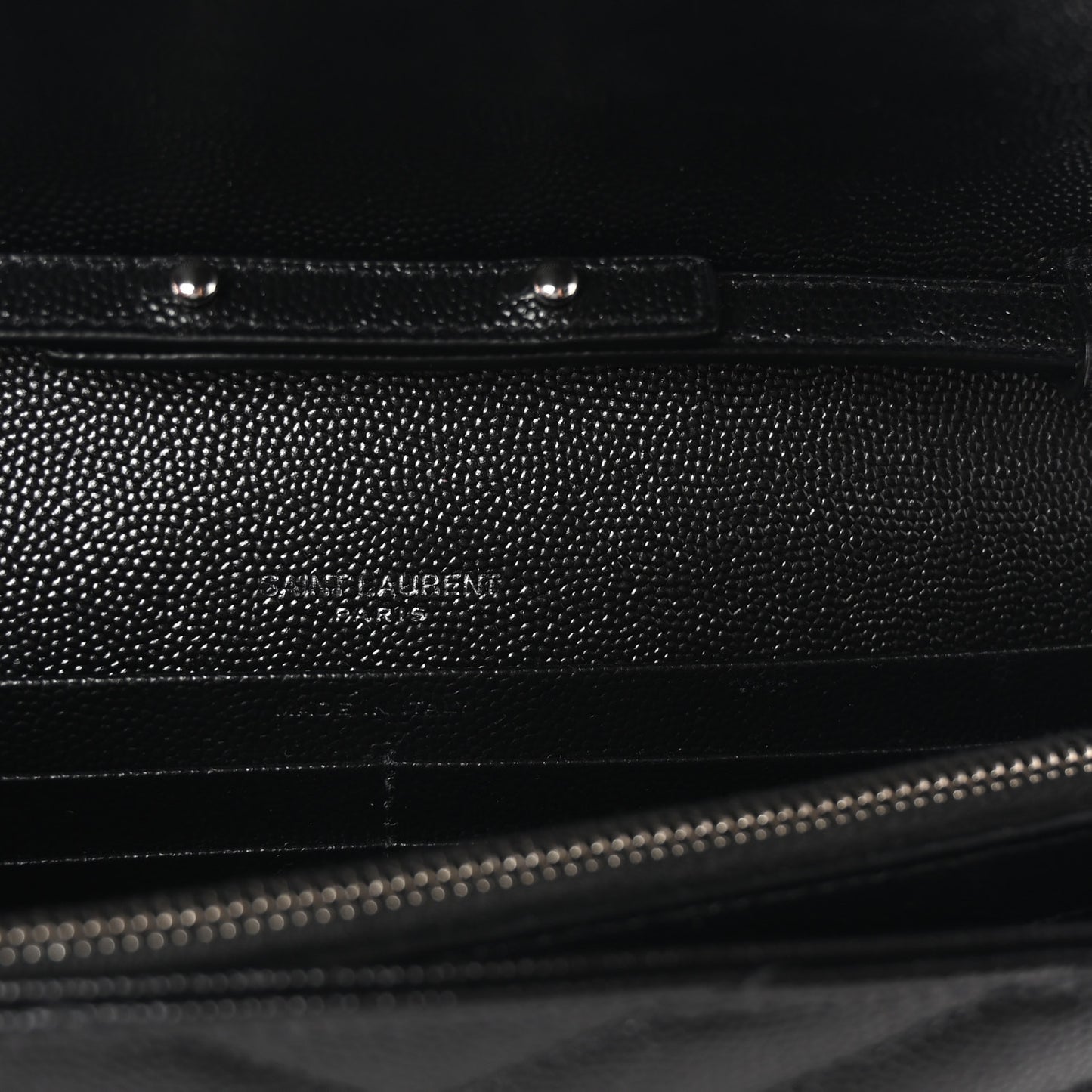 Grain De Poudre Matelasse Chevron Monogram Chain Wallet Black