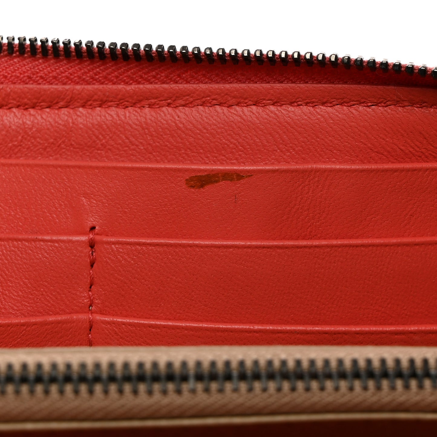 Nappa Intrecciato Half Zip Around Wallet Magma