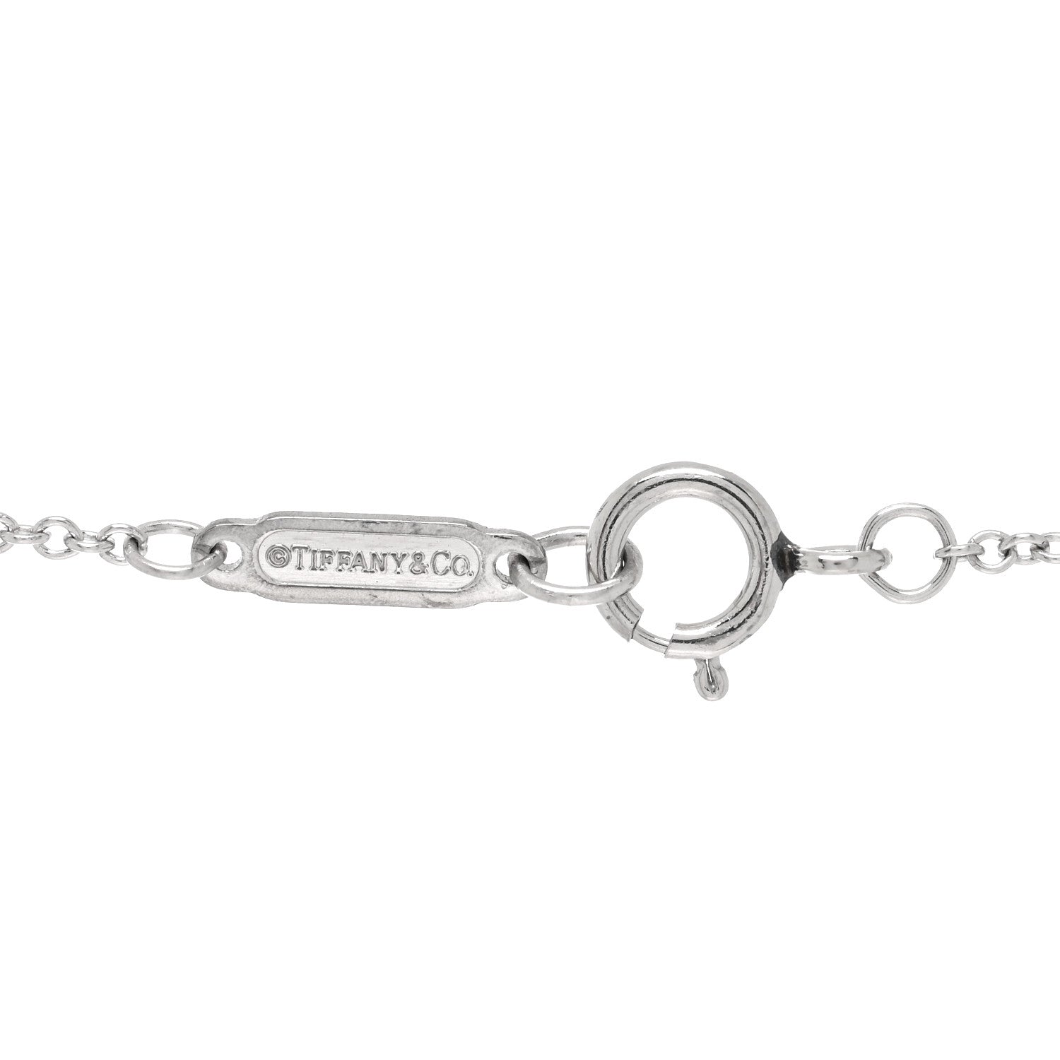 Tiffany Platinum Diamond Round Lock Pendant Necklace 5 of 5