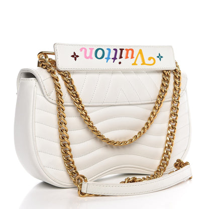 Louis Vuitton Calfskin New Wave Chain MM Snow 4 of 13