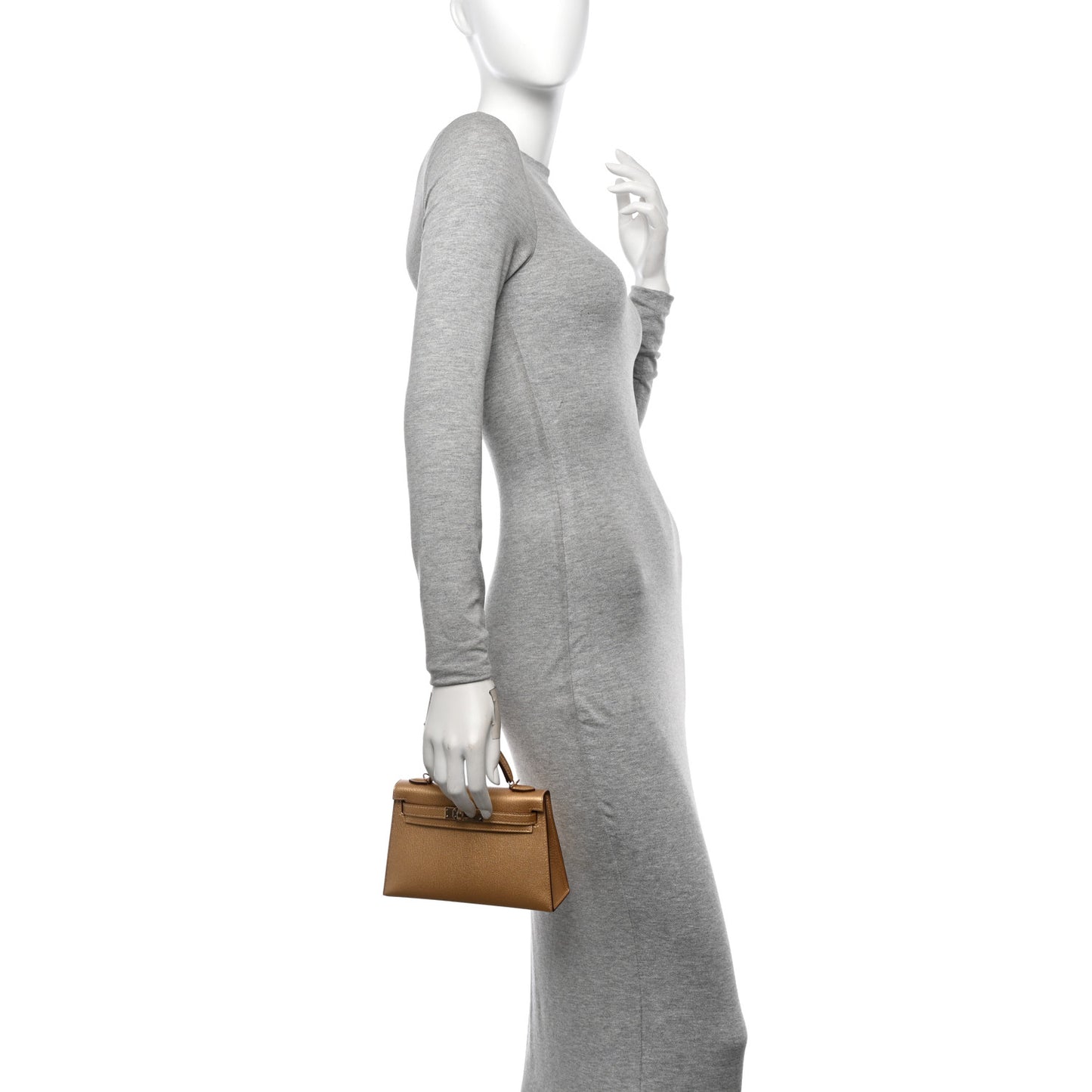 Metallic Chevre Chamkilight Mini Kelly Sellier 20 Dore