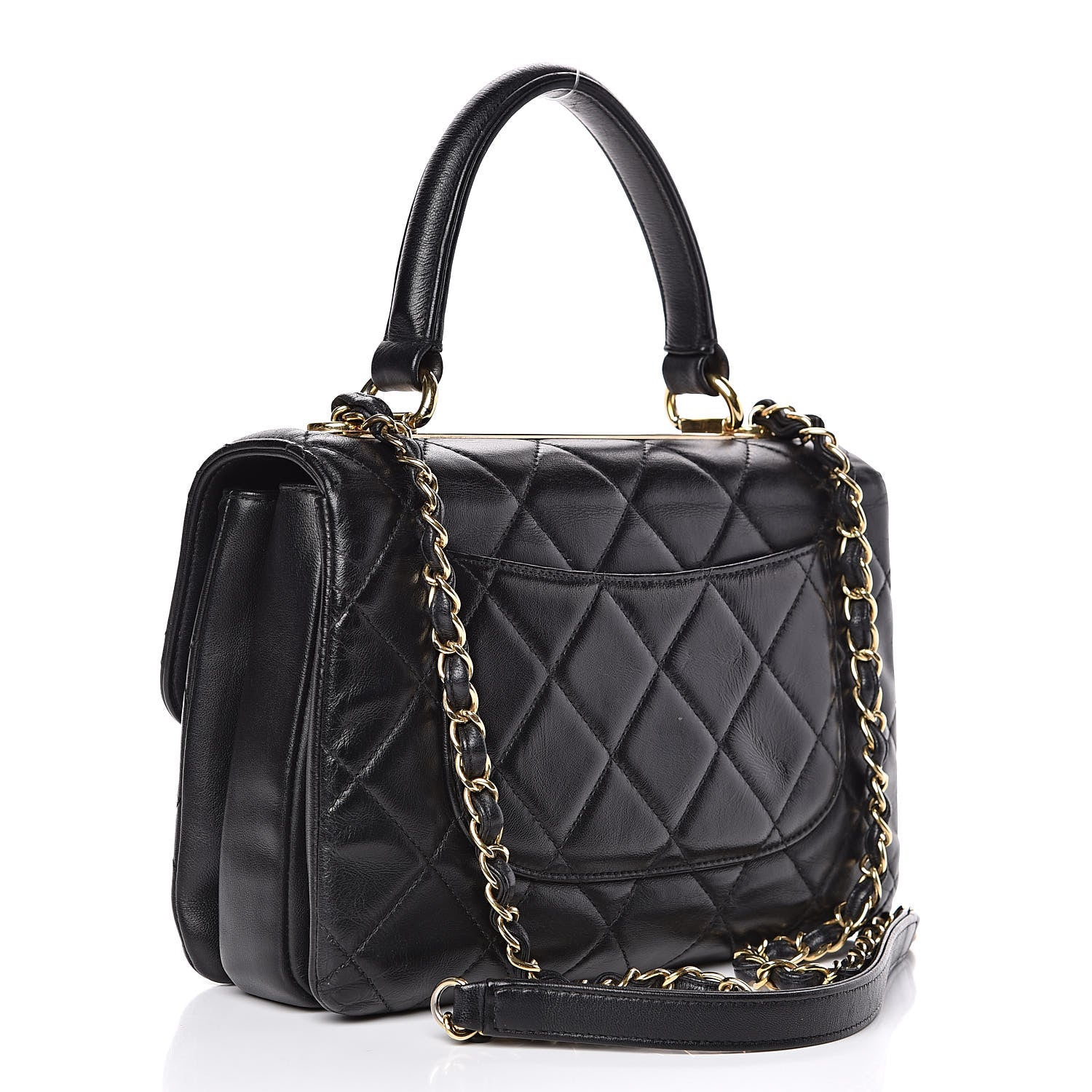 Chanel Lambskin Quilted Small Trendy CC Dual Handle Flap Bag Black 3 of 17