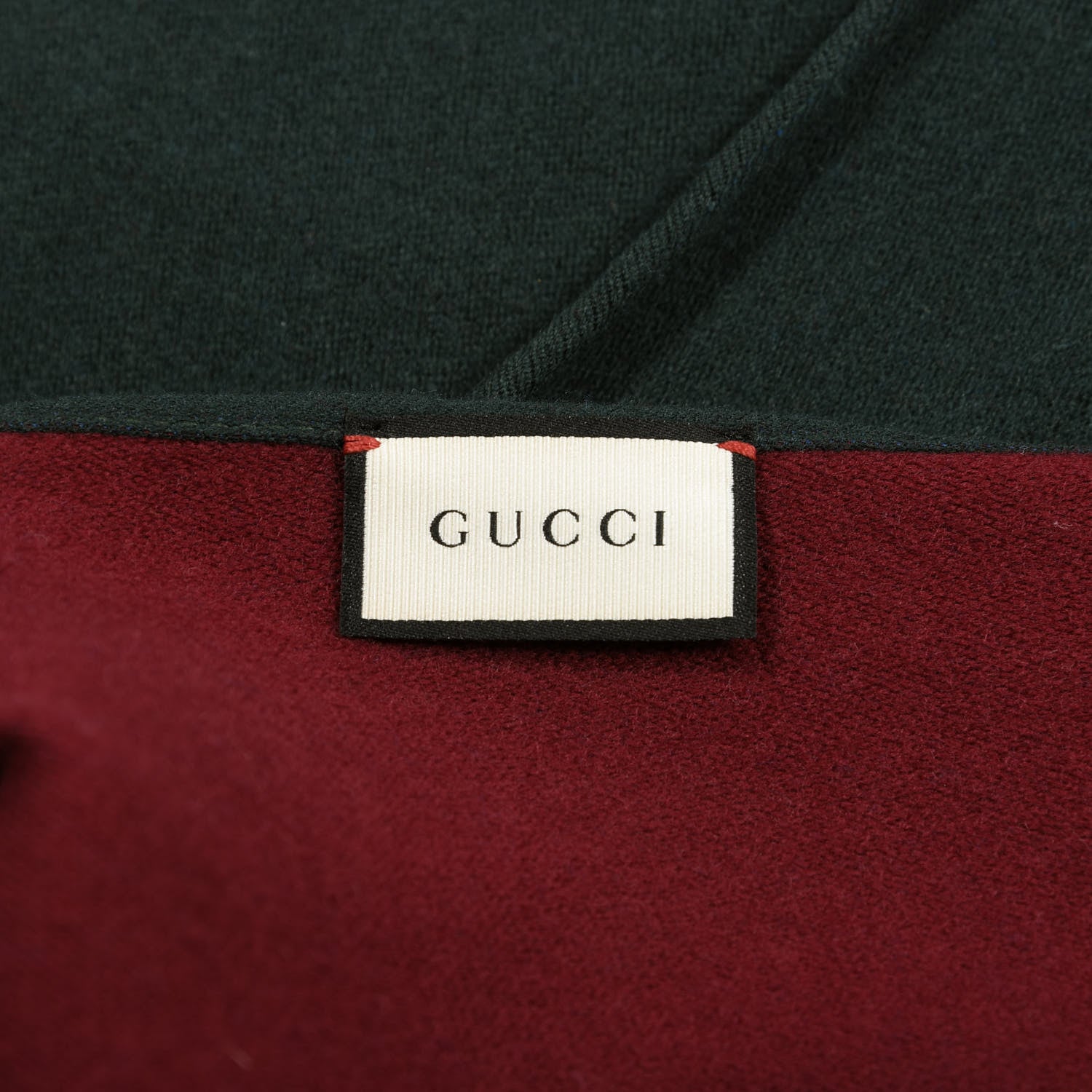 Gucci Wool Silk Guccium Scarf Petroleum Blue Bordeaux 4 of 4
