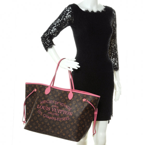Louis Vuitton Monogram Articles de Voyage Ikat Neverfull GM Rose Velours 2 of 8