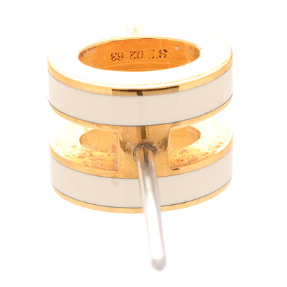 Hermes Gold Lacquered Mini Pop H Earrings White 4 of 5