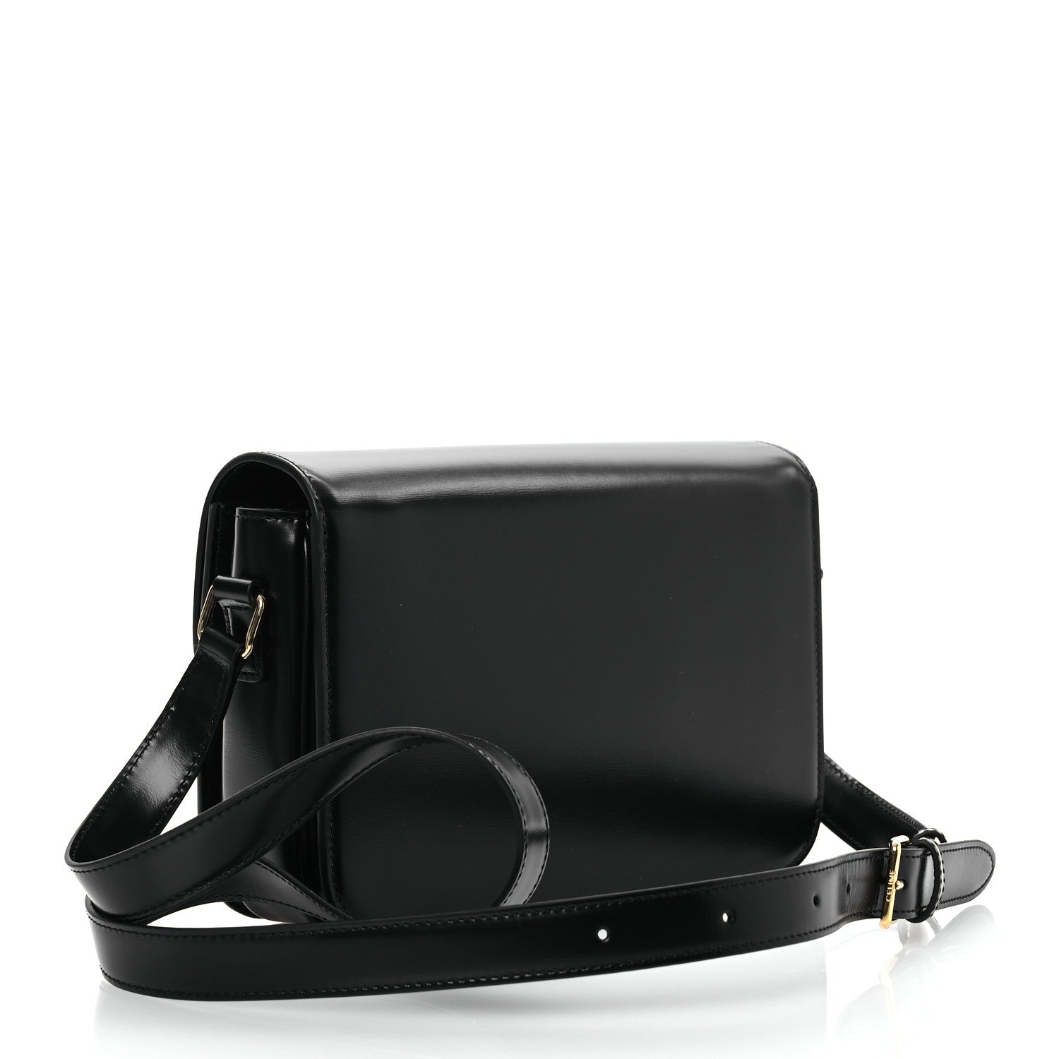 Celine Shiny Calfskin Medium Triomphe Black 3 of 14