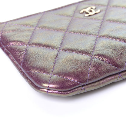 Chanel Iridescent Lambskin Quilted Small Cosmetic Case Purple 6 of 11