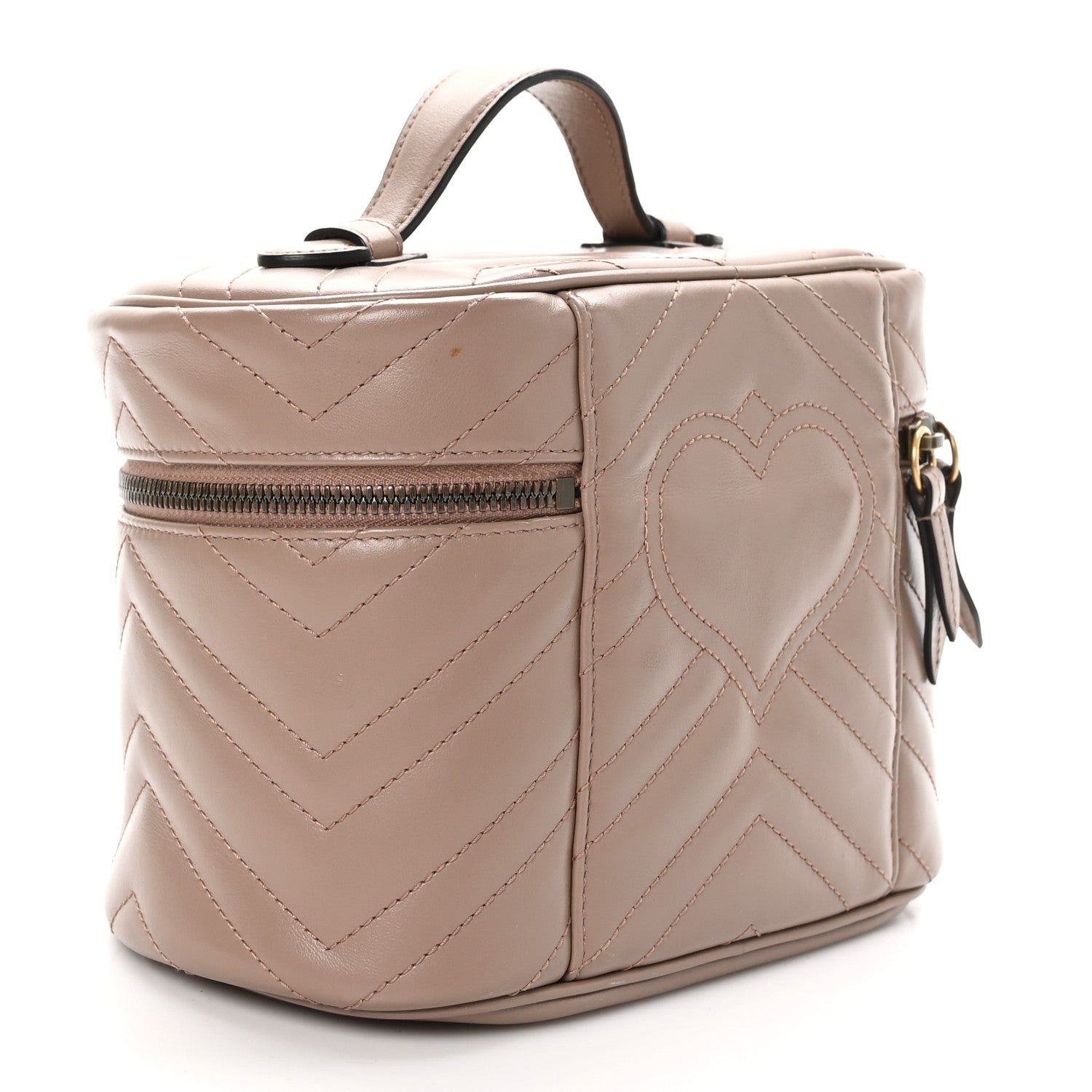 Gucci Calfskin Matelasse GG Marmont Vanity Cosmetic Case Porcelain Rose 3 of 12