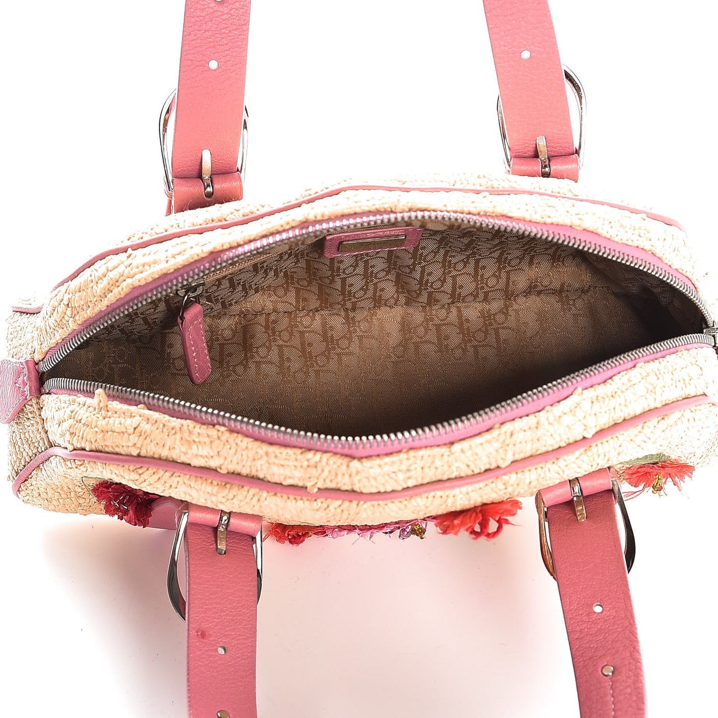 Straw Floral Satchel Multi
