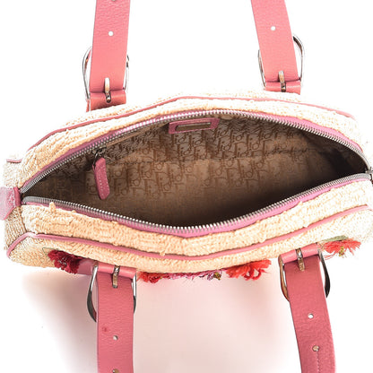 Christian Dior Straw Floral Satchel Multi 5 of 7