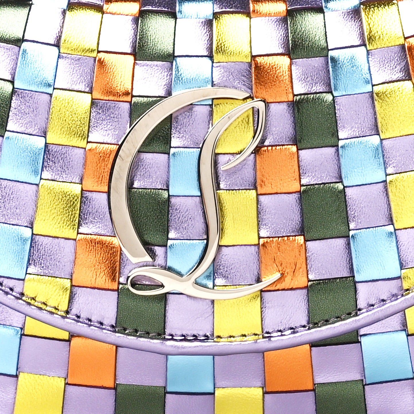 Calfskin Iridescent Damier Loubi54 Crossbody Clutch Multicolor