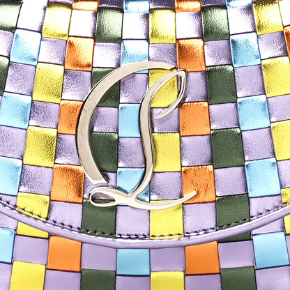 Christian Louboutin Calfskin Iridescent Damier Loubi54 Crossbody Clutch Multicolor 8 of 11