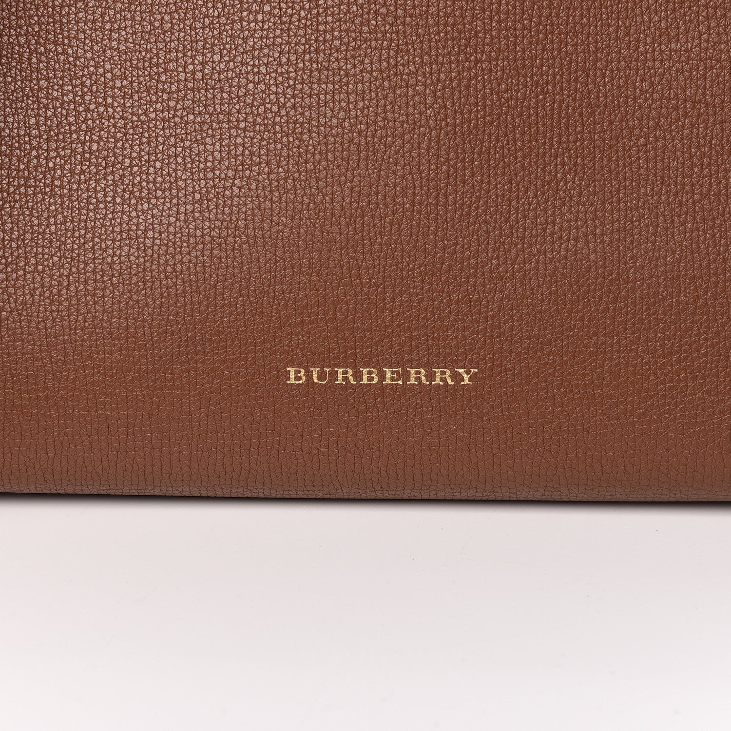 Burberry Grainy Calfskin House Check Medium Banner Tote Tan 14 of 14