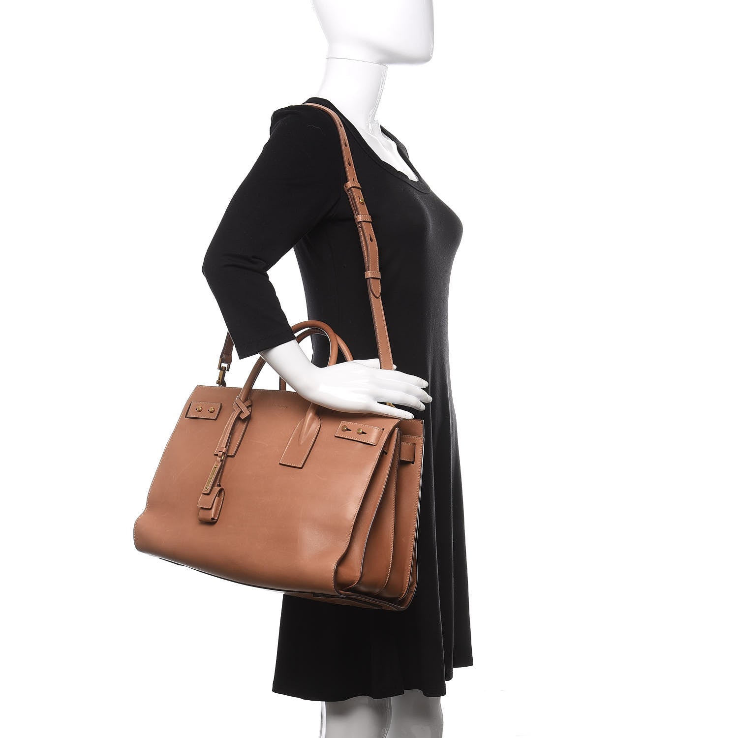Saint Laurent Smooth Calfskin Medium Supple Sac De Jour Brown 2 of 13
