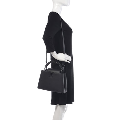 Louis Vuitton Taurillon Capucines BB Black 2 of 9