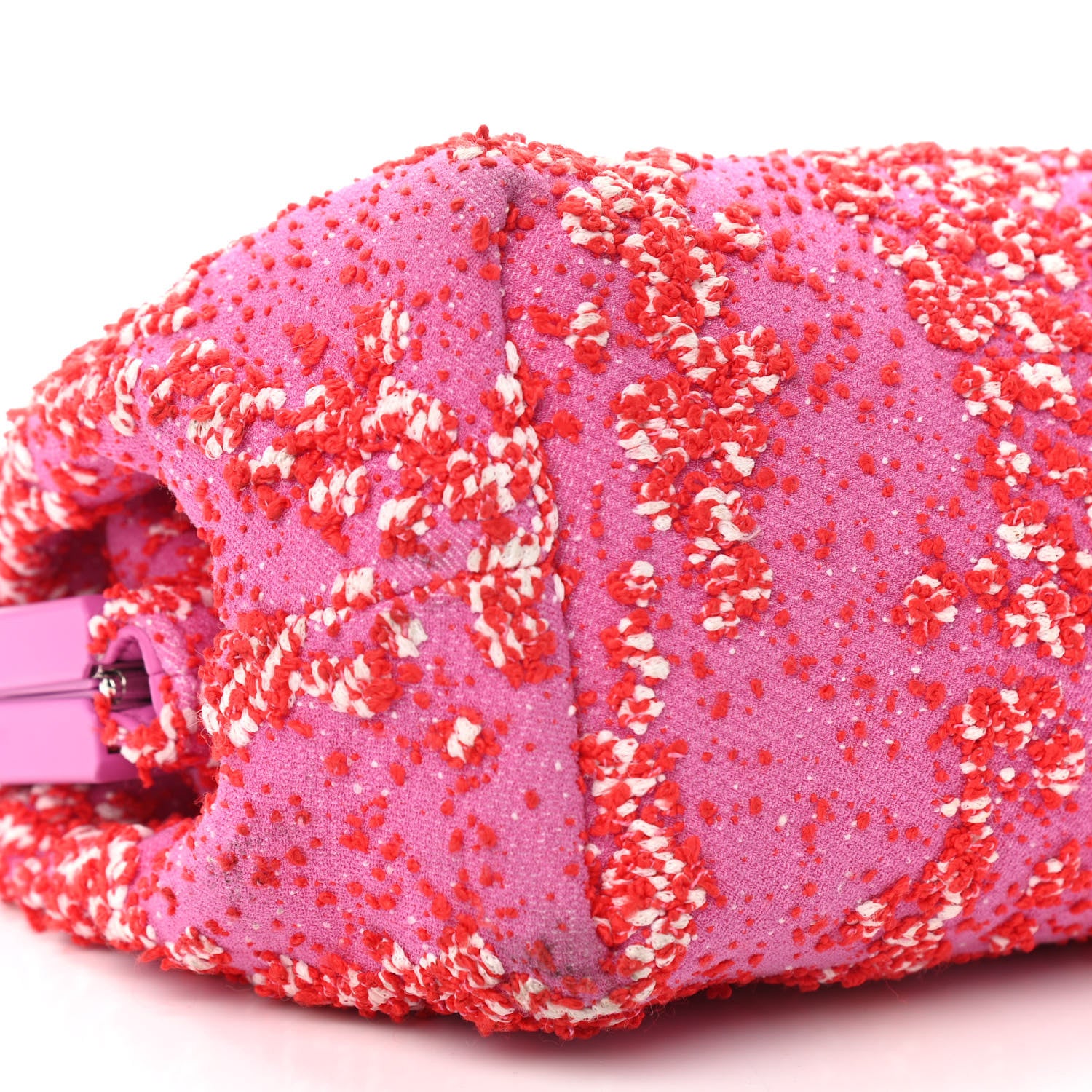 Bottega Veneta Textured Fabric Medium The Point Triangle Bag Cerise 7 of 12