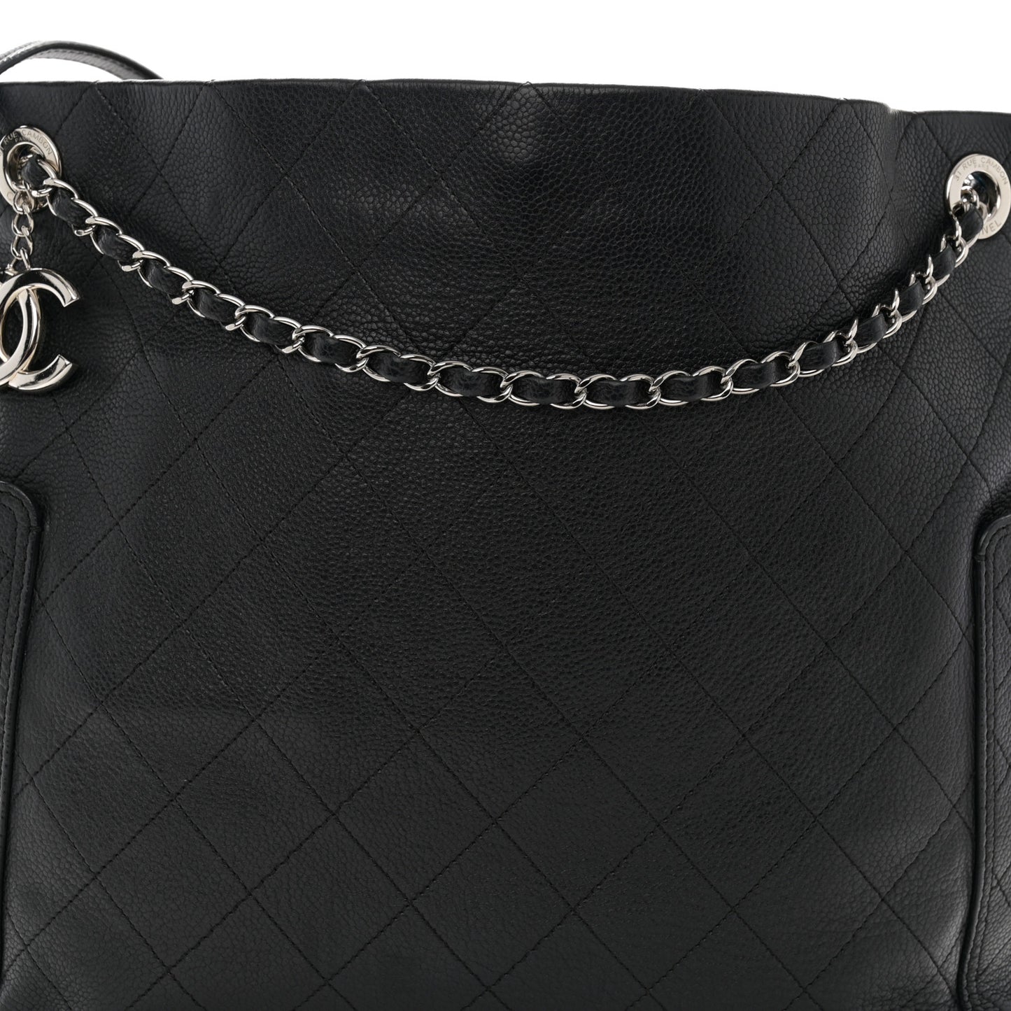 Caviar Stitched Medium CC Pocket Hobo Black