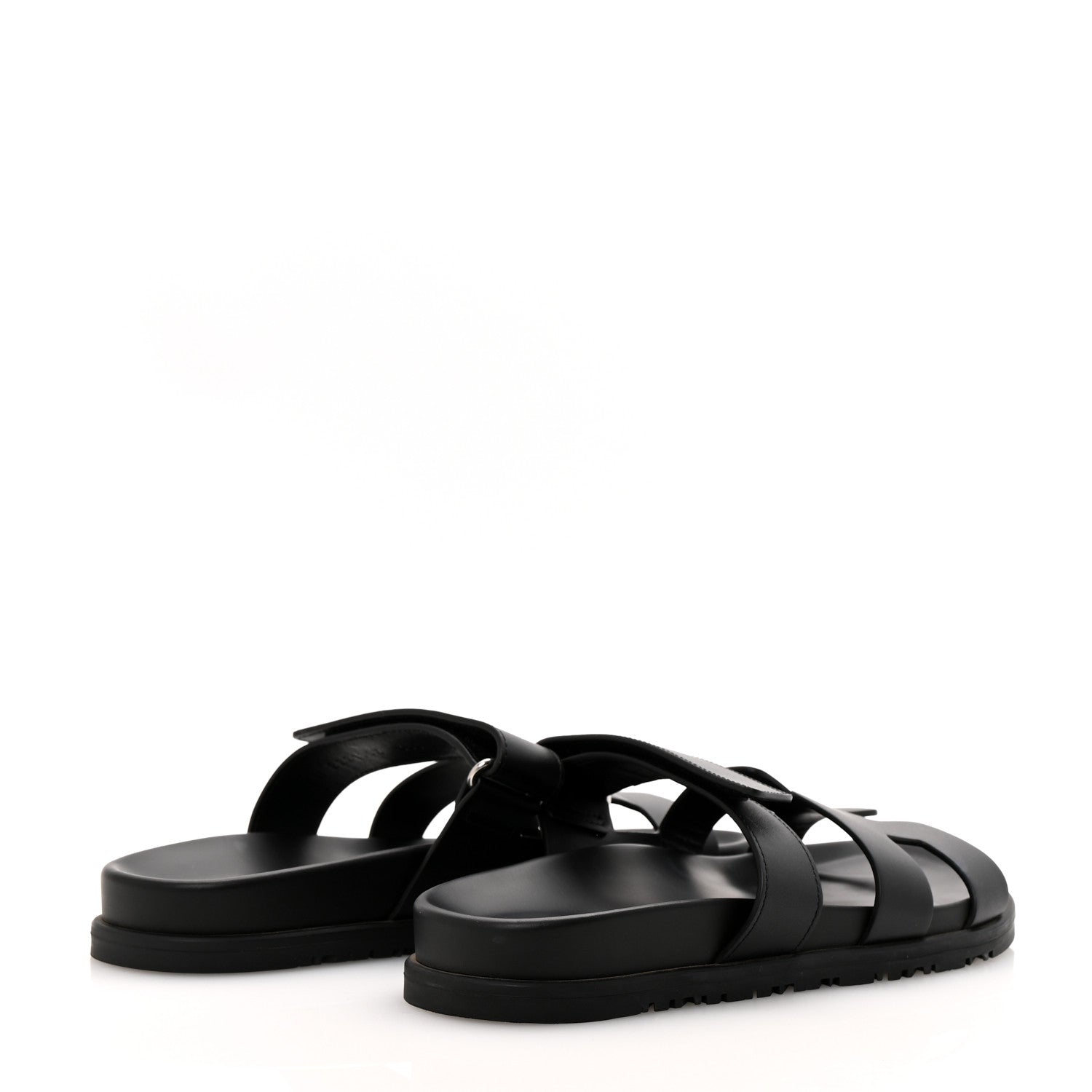 Hermes Calfskin Womens Chypre Sandals 38.5 Black 5 of 10