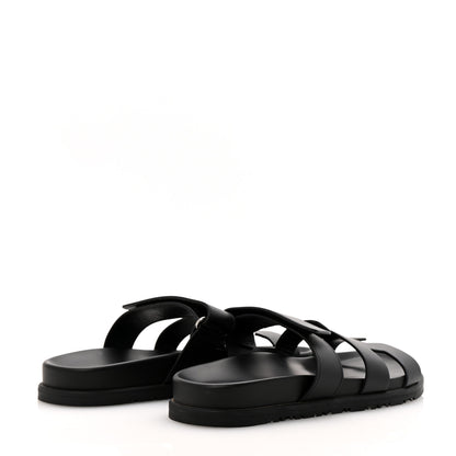 Hermes Calfskin Womens Chypre Sandals 38.5 Black 5 of 10