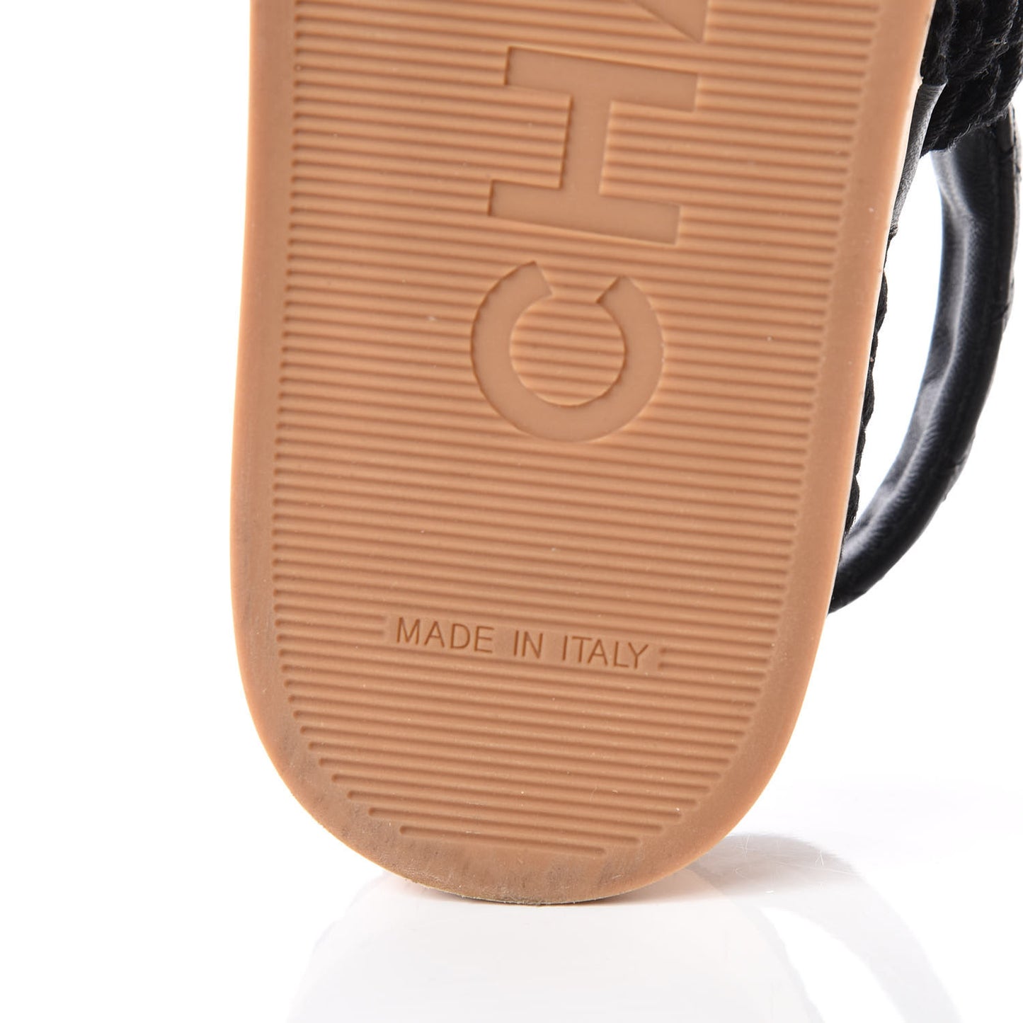 Cord Lambskin Quilted Logo Sandals 36 Black