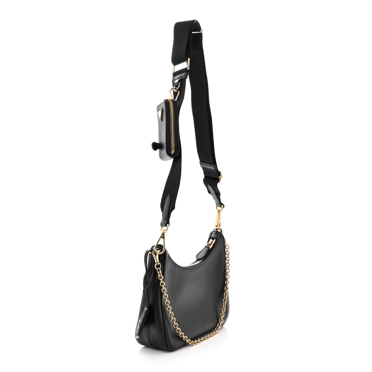 Saffiano Lux Re-Edition 2005 Shoulder Bag Black
