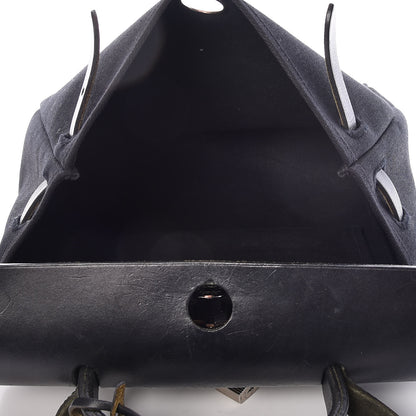 Hermes Toile Vache Calfskin Herbag 30 PM Black Natural 6 of 29
