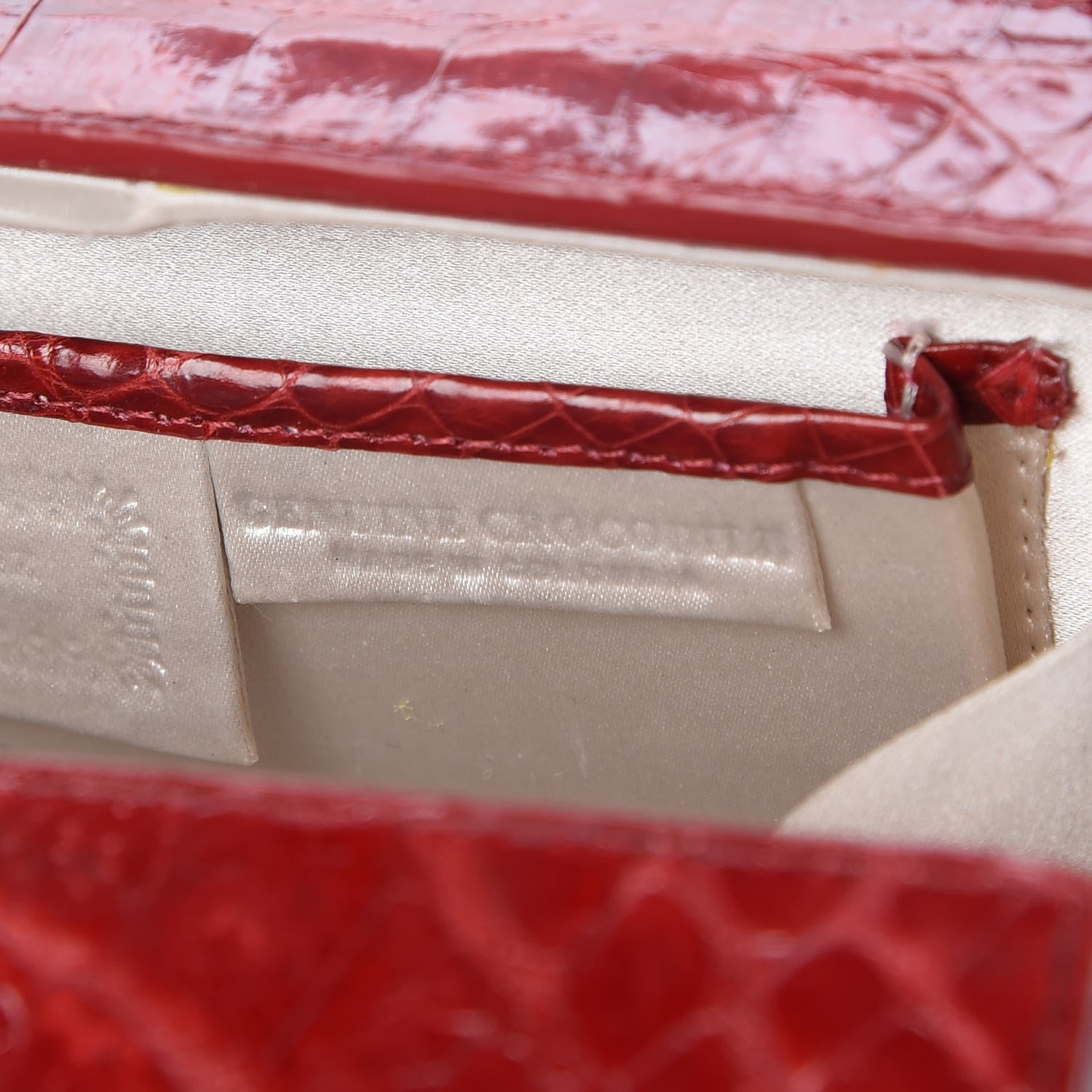 Nancy Gonzalez Crocodile Box Clutch Red 9 of 9