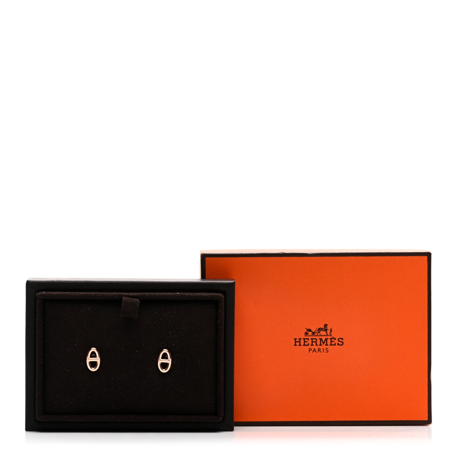 Hermes 18K Rose Gold TPM Farandole Stud Earrings 5 of 5