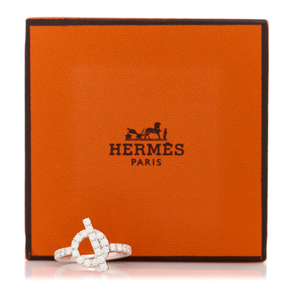 Hermes 18K White Gold Diamond Finesse Ring 53 6.25 8 of 8