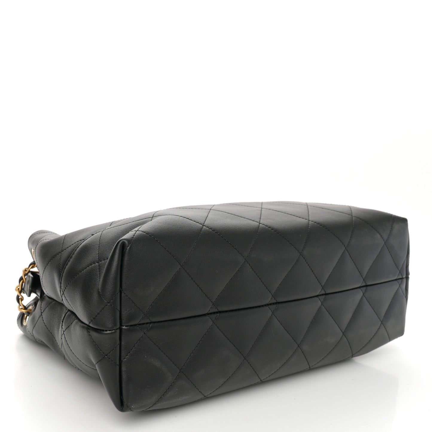 Calfskin Quilted Small Coco Base Shopping Bag Black
